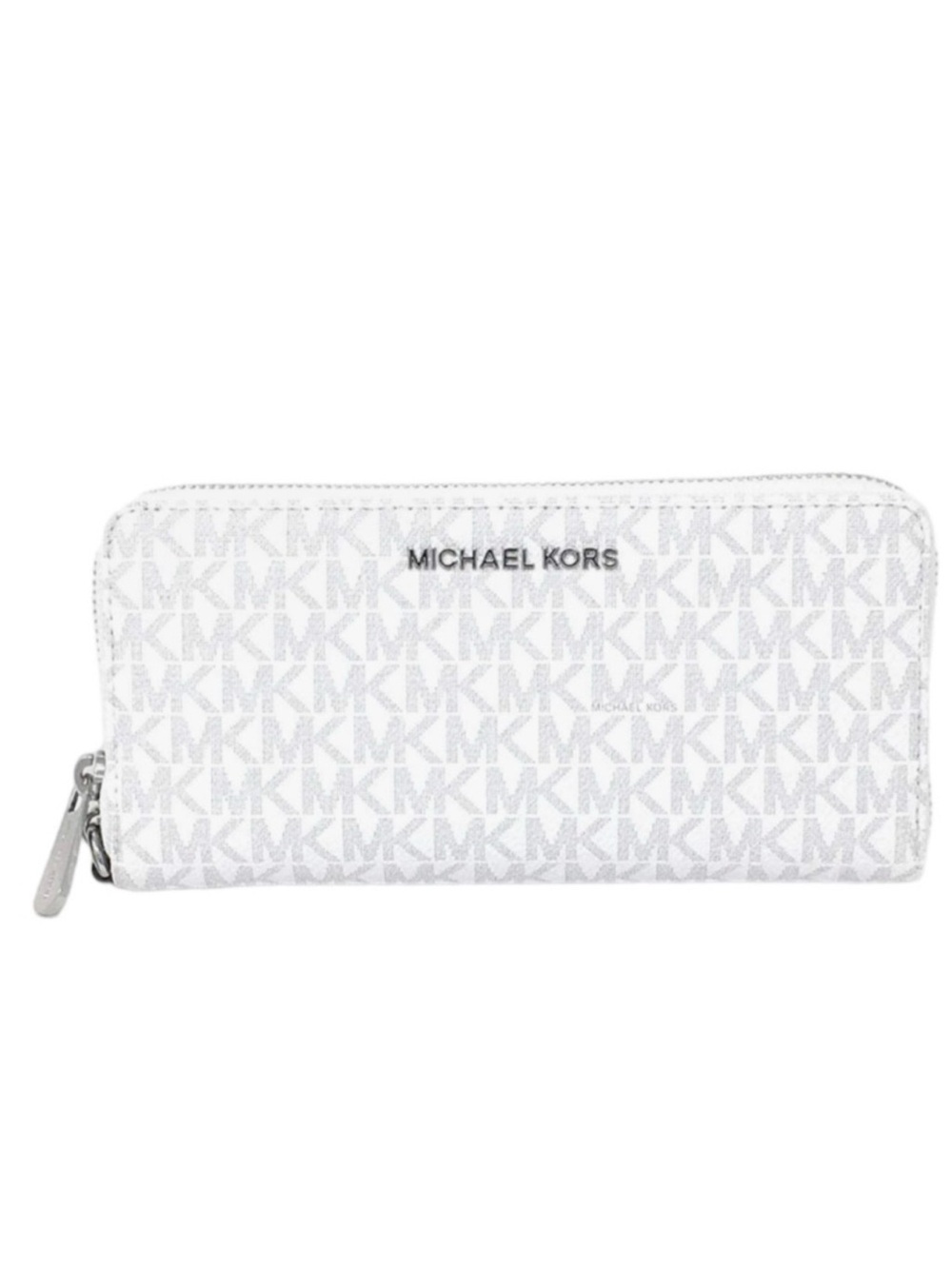NWT Michael Kors Jet Set Travel Continental Leather Wallet Wristlet Bright White - Picture 2 of 7